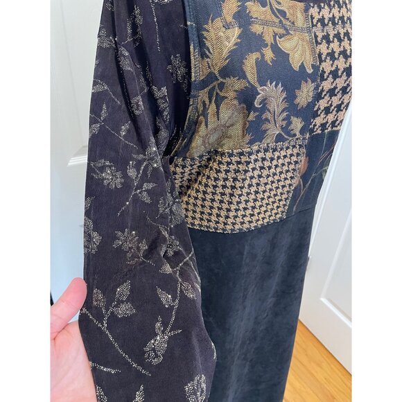 Vtg Impressions Womens Slinky Floral Glitter Top Size L NYE Dark Fairy Indie 90s - Picture 12 of 15